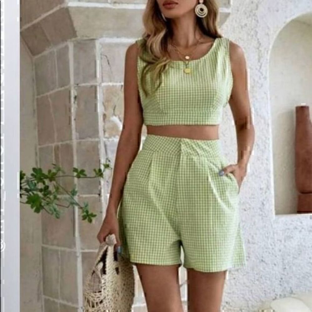 ZARA Gingham shorts with pockets 4661/157